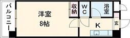 JR豊肥本線 水前寺駅 徒歩5分の賃貸マンション 5階1Kの間取り