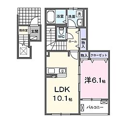ラ.オハナ アルプス 1LDKの間取図画像