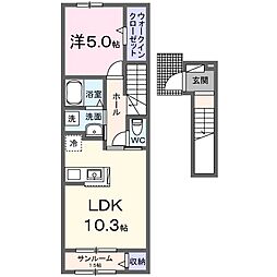 MIYANOMARU・南 1LDKの間取図画像