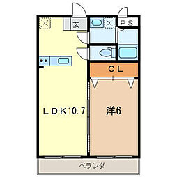 メゾンドサンティエ 1LDKの間取図画像