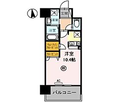 ONLYONE宝塚駅前 ワンルームの間取図画像
