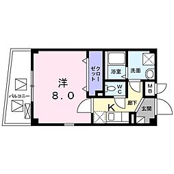 シテセレスト東砂 1Kの間取図画像
