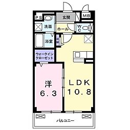 シャインエクセレント 1LDKの間取図画像