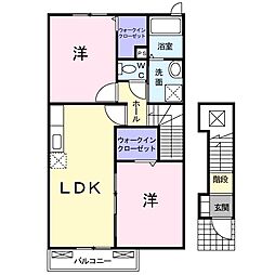 サルウェーB 2LDKの間取図画像