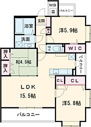 ドエルヴィラ鴨生田 3LDKの間取図画像