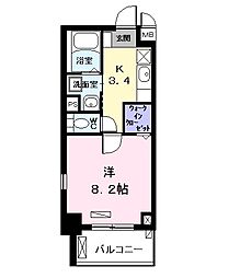 ノイグランツD 1Kの間取図画像