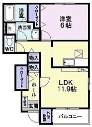 フォレストヴィラ 1LDKの間取図画像