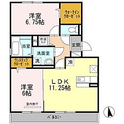キッズコーレ 2LDKの間取図画像