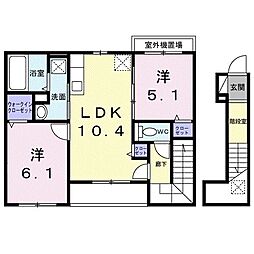 プラム江坂 2LDKの間取図画像