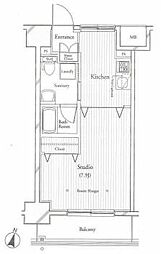 フィットエル仙台一番町 12階1Kの間取り