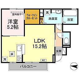 フランアヴェニュー 1LDKの間取図画像