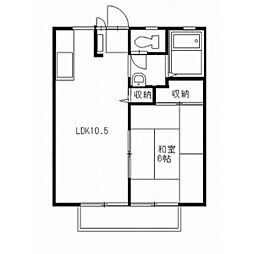 ウィンディア今泉A 1LDKの間取図画像