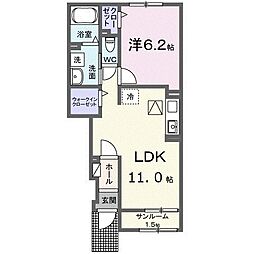 ハルメゾンa 1LDKの間取図画像