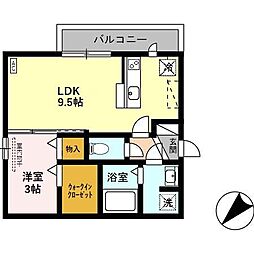 グランルミエールC 1LDKの間取図画像