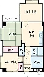 ベネフィス魚住2 3DKの間取図画像