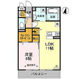 ラ・レーヴ 3階1LDKの間取り