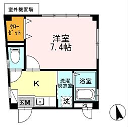 住営社駅東マンション 1Kの間取図画像