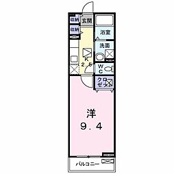 レジデンスノーブル 1Kの間取図画像