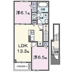 フィオーレ平田 2LDKの間取図画像