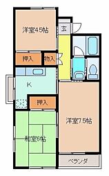 ハイツアバンテＡ 2階3Kの間取り