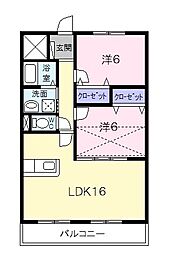 ルネス・ガーデン・コート 2LDKの間取図画像