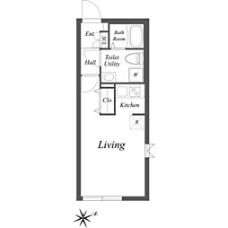 パセオ四谷 ワンルームの間取図画像