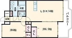 ERURISUTONKATO 2LDKの間取図画像