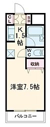 コパンジューヌ ワンルームの間取図画像