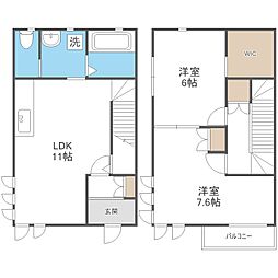 三国ヶ丘residenceＤ棟 1階2LDKの間取り