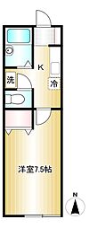 ハイツヒオキ 1Kの間取図画像
