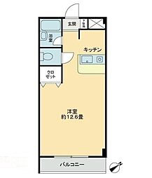 ビブラン宇多津 303 3階ワンルームの間取り