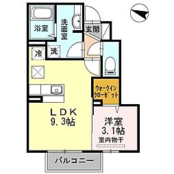 サンハイム　チサ 1階1LDKの間取り