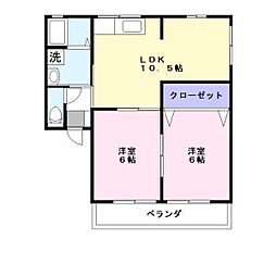 JR東海道・山陽本線 南彦根駅 徒歩8分の賃貸アパート 1階3DKの間取り