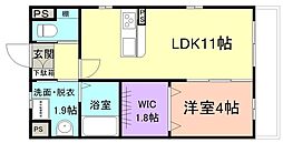 ｍ．なつ＆秋 1階1LDKの間取り