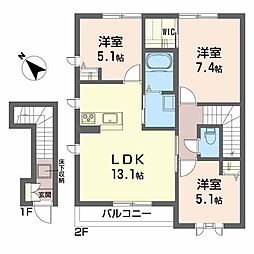 サンヒルズ南光台 3LDKの間取図画像