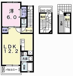 ビューシェル 1LDKの間取図画像
