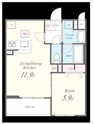 クラシヤ 1LDKの間取図画像