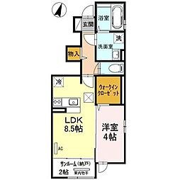 エスポワール 1LDKの間取図画像