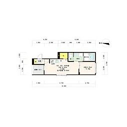 ミライズテラス東海 2階1LDKの間取り