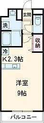 ルーナシティ ワンルームの間取図画像
