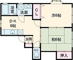 サンコーポ庄子 1階2DKの間取り
