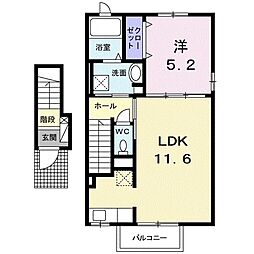 ヴァローネ山池2 1LDKの間取図画像