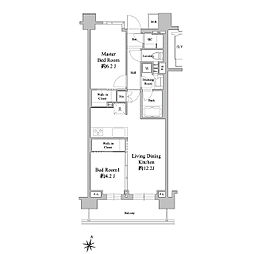 ドゥーエ西馬込 6階2LDKの間取り