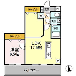 サクラヒルズ 1LDKの間取図画像