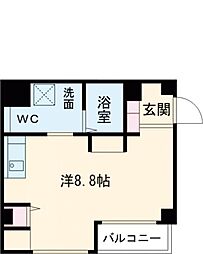 エヌエムキャラントシス ワンルームの間取図画像