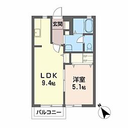 JR東北本線 仙台駅 バス22分 青山二丁目下車 徒歩1分の賃貸アパート 2階1LDKの間取り