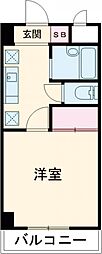 スカイコート大分 5階1Kの間取り
