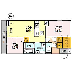 ウチカイトＷ 1階2LDKの間取り