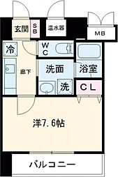 アドバンス神戸アルティス 6階1Kの間取り