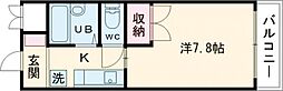 ルナソーレ淀 1Kの間取図画像